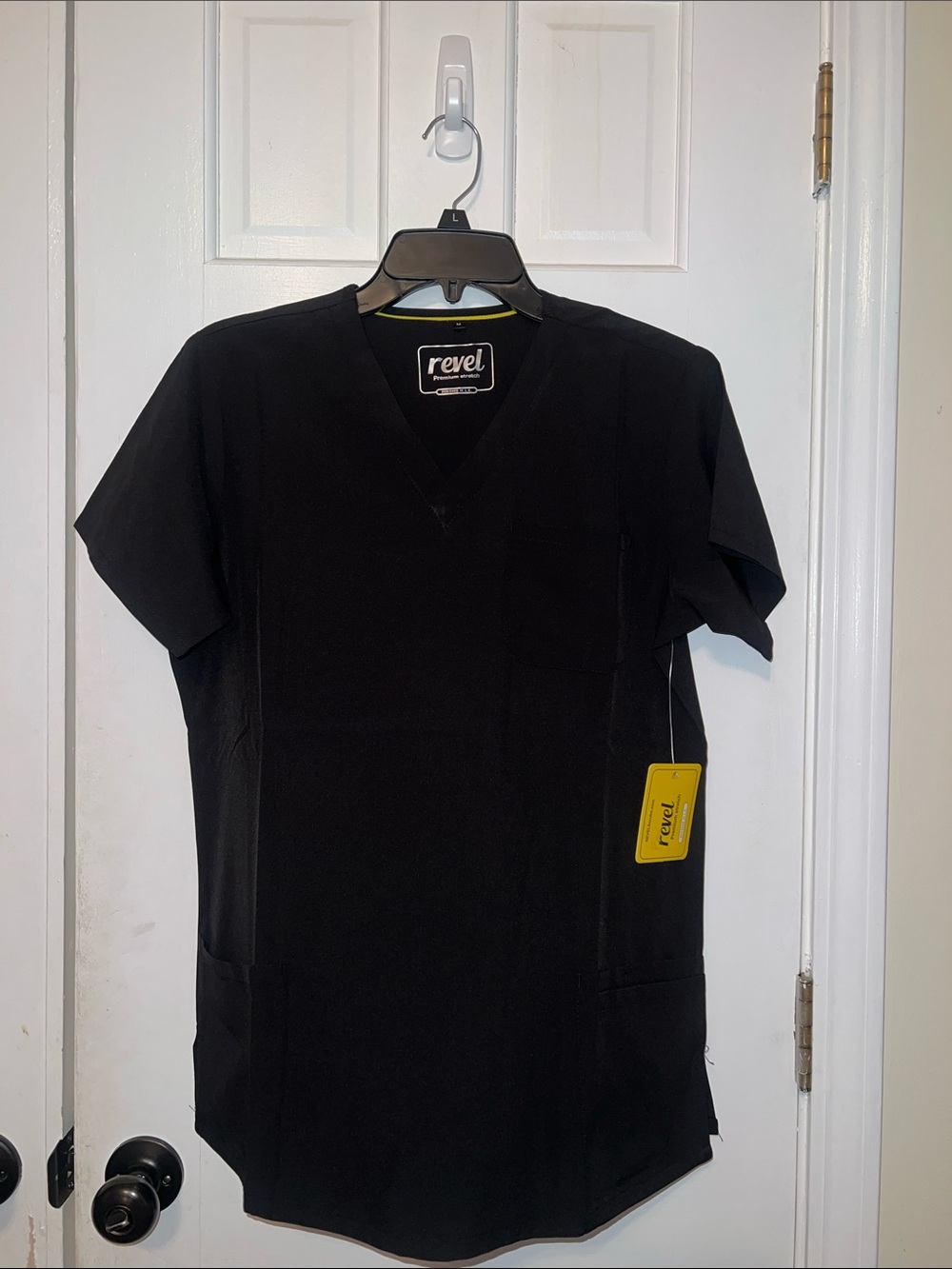 Revel Women’s Black V-Neck Short Sleeve Scrub Top